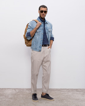 Brunello Cucinelli Блакитна джинсова куртка M241P6909