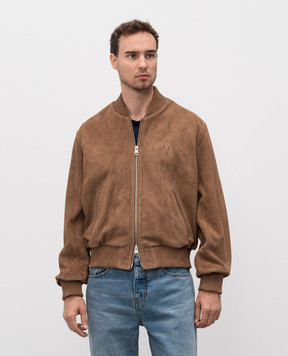 Ami Paris Коричневый замшевый бомбер HJK152LH0059