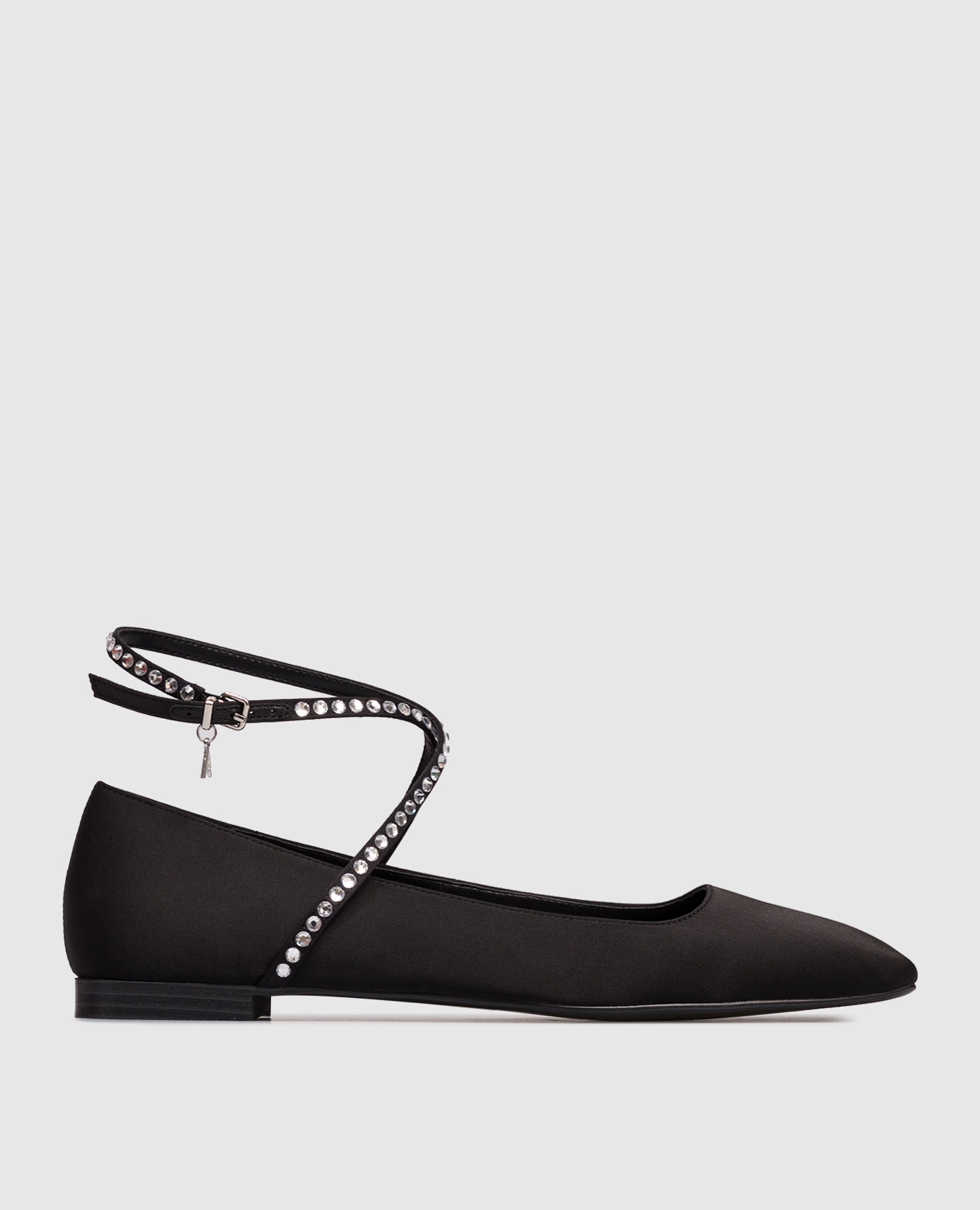 Черные балетки с кристаллами