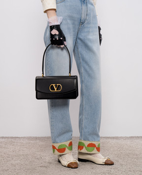 Valentino Чорна шкіряна сумка Vain 7W2B0R93GCB