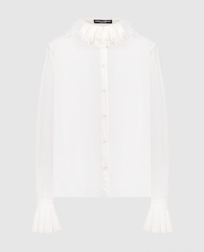 Dolce&Gabbana Белая блуза с шелком F5S22TFUAFU
