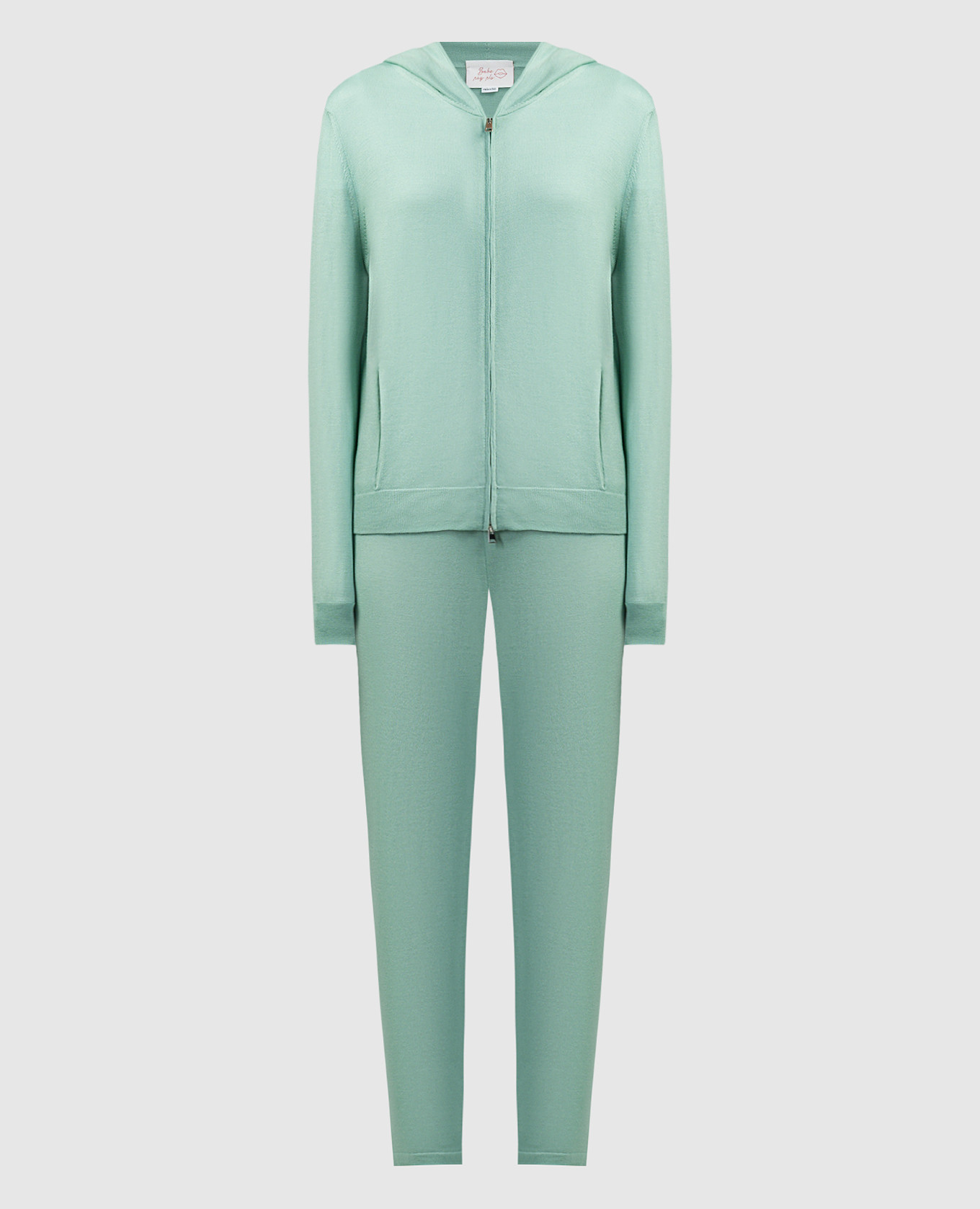 Green sports suit made of wool