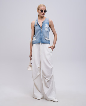 Maison Margiela MM6 Блакитний джинсовий жилет з проріхами S62FB0072M30018