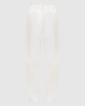 Brunello Cucinelli Белые брюки с льном MH571P8528