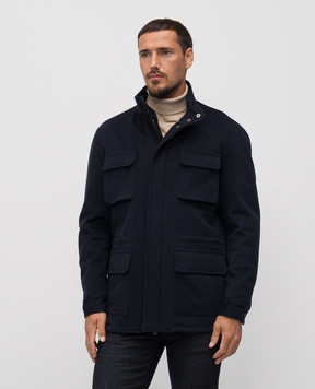 ISAIA Синя куртка з кашеміру SW729193561