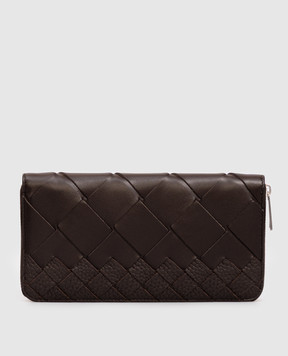 Bottega Veneta Коричневый кожаный кошелек Intrecciato 814838V5UH1