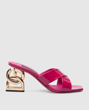 Dolce&Gabbana Розовые кожаные лакированные мюли CR1595A1471