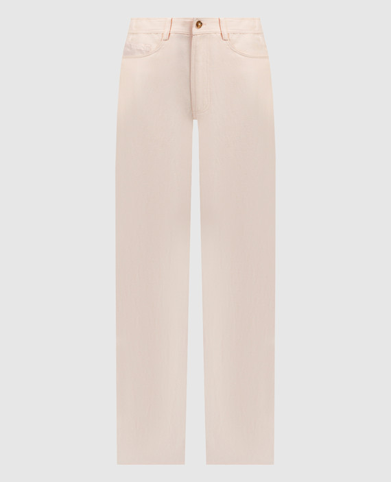 Pink PERAN pants with linen