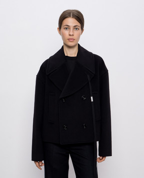 Ann Demeulemeester Чорне укорочене двобортне пальто Ulrica з вовни і кашеміру B0013160FA229