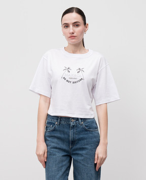 Max & Co Біла укорочена футболка BABELE BABELE