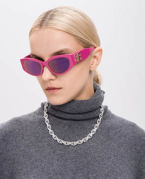 Balenciaga Розовые солнцезащитные очки Bossy Round Af 773502T0039