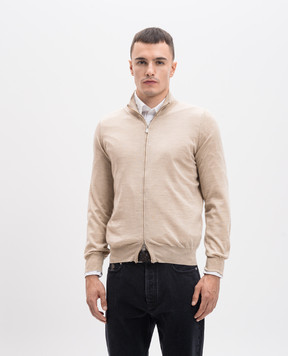 Brunello Cucinelli Бежевый кардиган из шерсти и кашемира M2400106