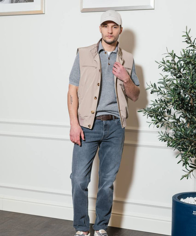 Brunello Cucinelli Серые джинсы с логотип патч M240PD3210 изображение 7