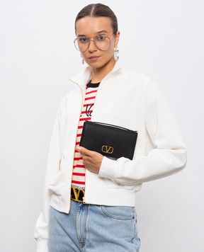 Valentino Черная кожаная сумка с логотипом 7W2P0W42SNP