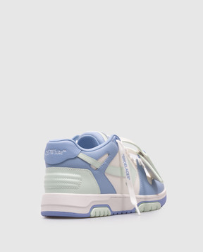 Off-White Блакитні шкіряні кросівки Out Of Office OWIA259S25LEA004