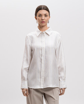 PROENZA SCHOULER Біла блуза Madison із шовку в смужку R2514017BSP178