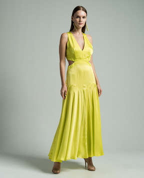 Twinset Зелена сукня максі з вирізами 241TT2160