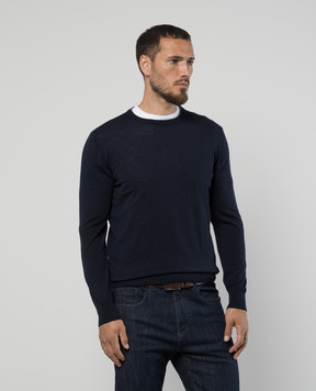 Canali Синий джемпер из шерсти MK02147C1038