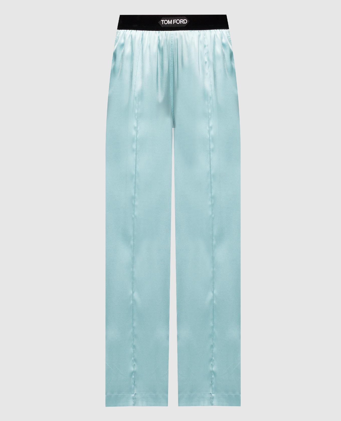 Blue logo silk trousers