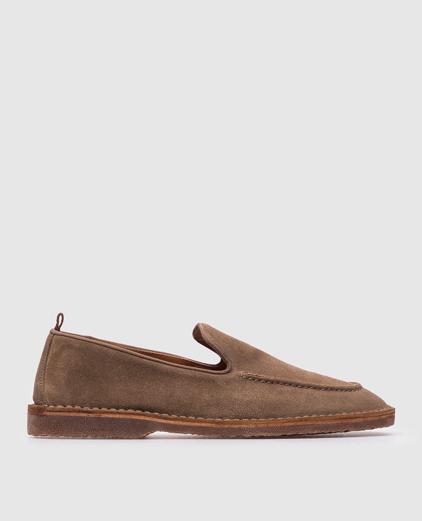 ARGENTARIO logo loafers in brown suede
