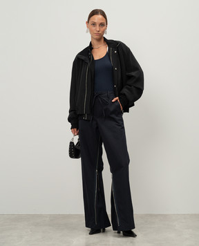 Helmut Lang Сині штани з блискавкамии O04HW208