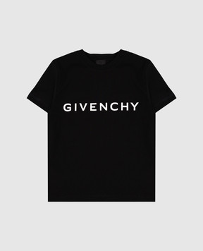 Givenchy Детская черная футболка с принтом логотипа H30718612