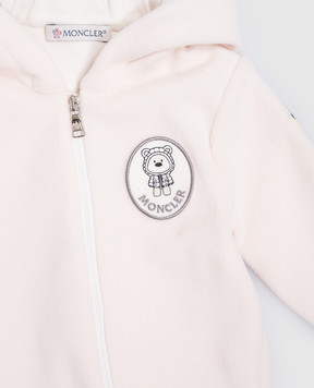 Moncler ENFANT Дитячий рожевий комбінезон з нашивкою логотипа J29518L0000180093