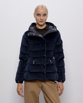 Moncler Синий вельветовый пуховик Barante K20931A0008389AZT