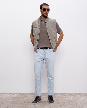 Brunello Cucinelli Голубые джинсы с логотип патч ME645D3210