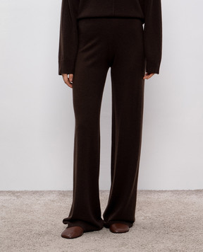 Allude Коричневые брюки из шерсти и кашемира 25517706