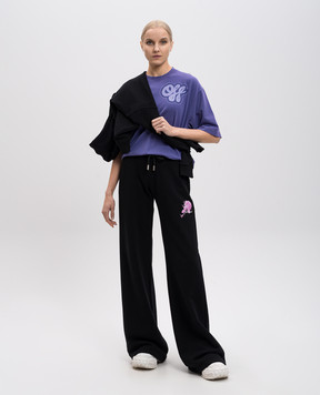 Off-White Фіолетова футболка з принтом логотипа OWAA134S25JER003