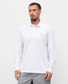 Brunello Cucinelli Белое поло с длинными рукавами с логотипом логотип MW8573942T