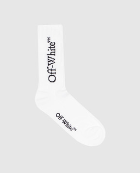 Off-White Белые носки с тканым логотипом OMRA085C99KNI001
