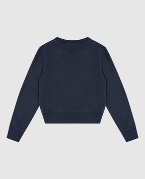 Balmain Дитячий синій світшот з вишивкою логотипа BX4B80Z3303610