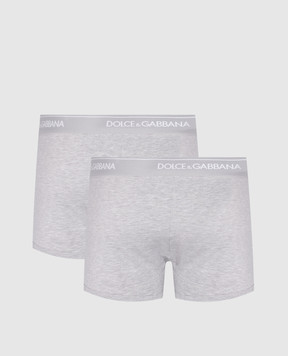 Dolce&Gabbana Набір сірих меланжевих трусів-боксерів з логотипом M9C07JONN95