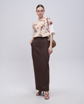 Max Mara Коричнева спідниця максі PIANOSA PIANOSA