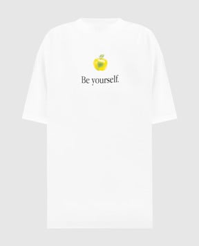 Vetements Біла футболка з принтом UH76TR350Ww