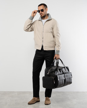 Brunello Cucinelli Черные брюки из шерсти с патчем логотипа ME226I1780