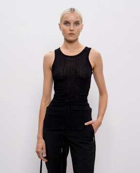 Ann Demeulemeester Чорний топ Mara з вовною B0011982FA619