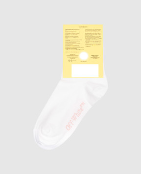 Off-White Детские белые носки с узором эмблемы. OGRA004S25KNI001