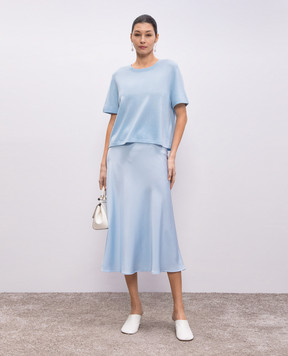 Allude Голубой топ из шерсти и кашемира 25217703
