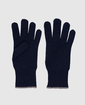 Brunello Cucinelli Синие перчатки из кашемира M2293118