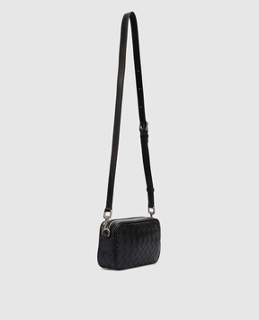 Bottega Veneta Черная кожаная сумка с плетением Intrecciato 765911V2HL1
