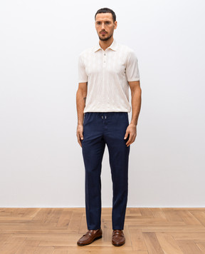 Bertolo Cashmere Сині штани з вовни New Elton 000333002751