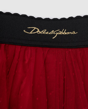 Dolce&Gabbana Детская красная юбка с кружевом с логотипом L55I43HLMT6