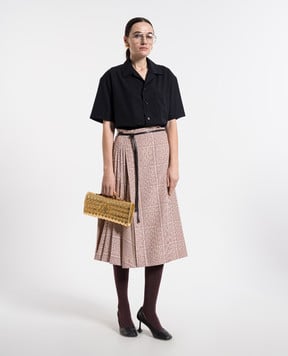 Bottega Veneta Черная рубашка из шерсти с короткими рукавами 751398V4XP0