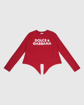 Dolce&Gabbana Дитячий черовний лонгслів з принтом логотипа L5JTNPG7NOE812+