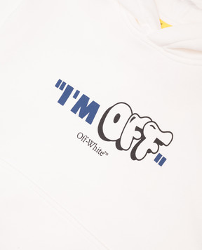Off-White Дитяче біле худі з брендовим принтом OBBB001S25FLE003
