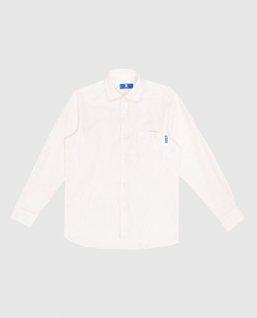 Stefano Ricci Детская белая рубашка с вышивкой логотипа монограммы. YAC6400010LJ1609