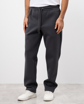 Moncler Серые спортивные брюки с нашивкой логотипа J20918H0000489AMD